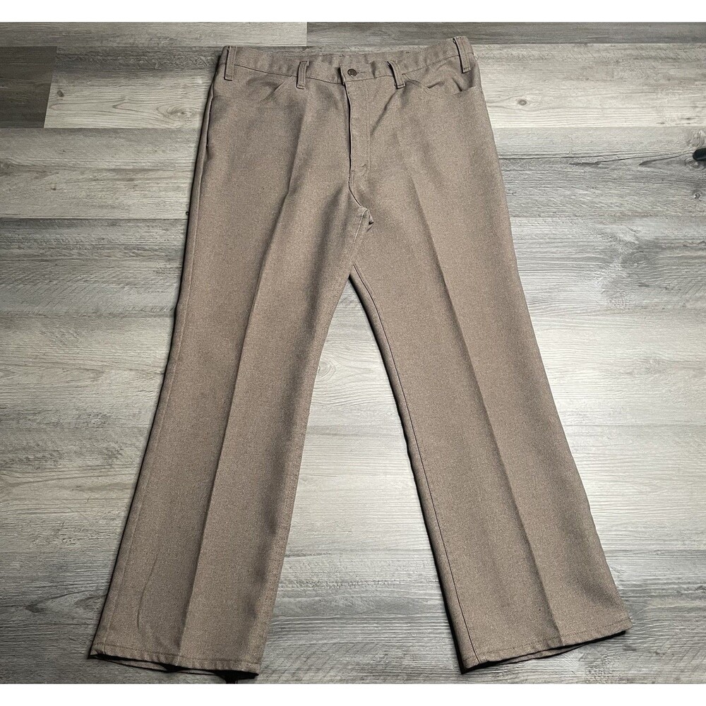 Vtg Levis 517 Sta-Prest Pants Mens 38x29 (Measures 36x29) Brown Made in USA